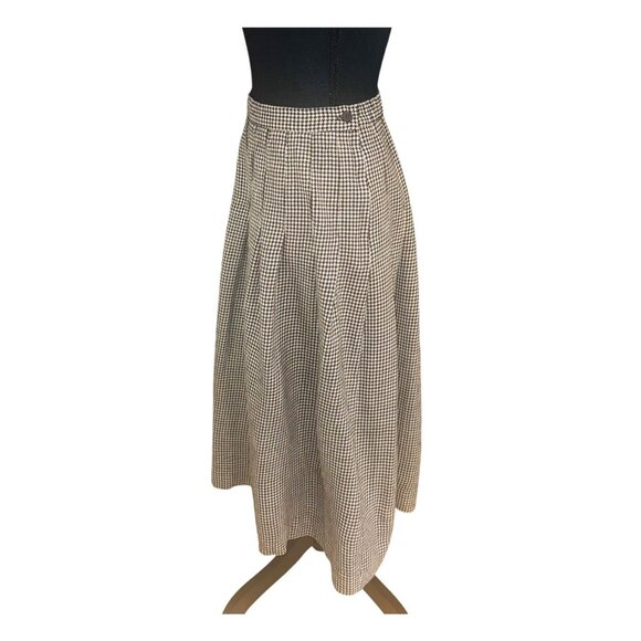 Vintage Talbots Womens Houndstooth Wool Midi Pleated Skirt Size 16 Preppy School - Picture 3 of 8